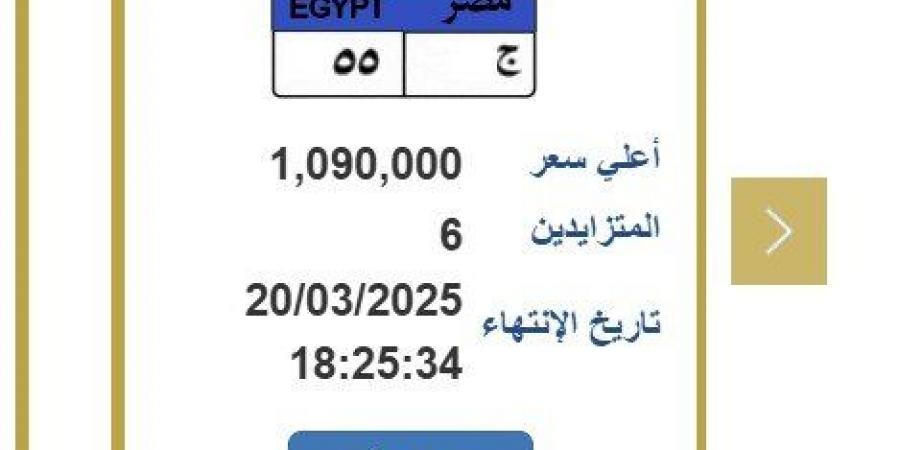 تخطت
      مليون
      جنيه..
      المرور
      تطرح
      لوحدة
      معدنية
      مميزة
      بحروف
      «ج
      -
      55» - بلس 48